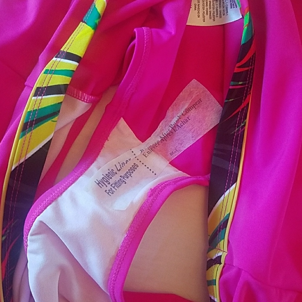 Jaclyn Smith Fuchsia Bikini Skirt with Colorful Trim - Picture 6 of 8